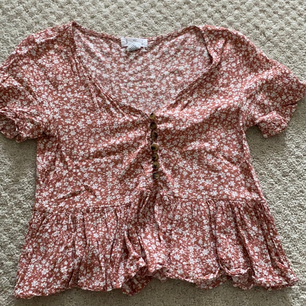 Floral button up blouse